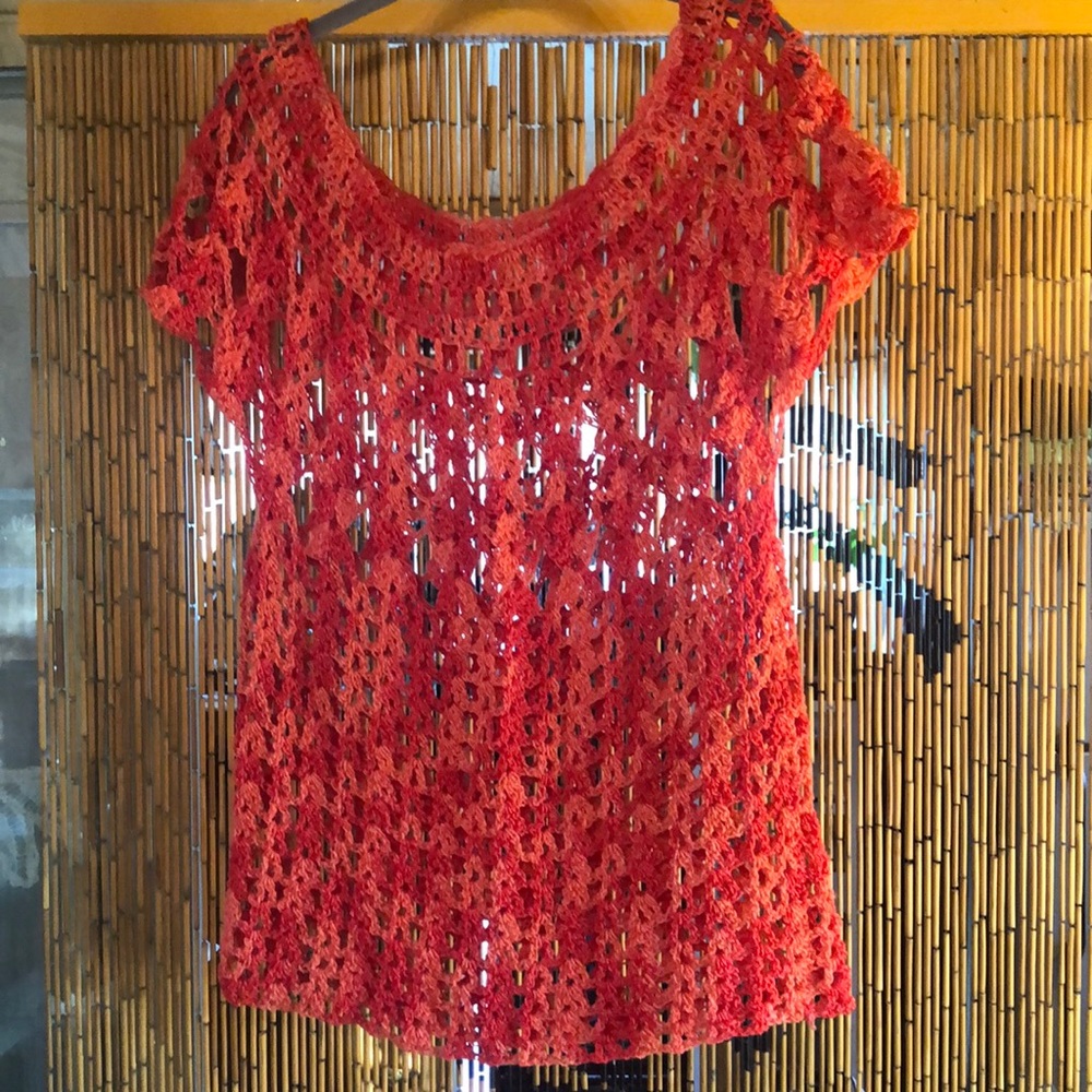 Ladies size medium crocheted cover-up handmade